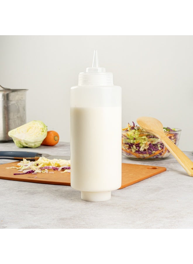 Restaurantware 32 Ounce Condiment Squeeze Bottle, 1 Refillable Lid FIFO Squeeze Bottle - Precison Dispensing Tip, Flexible, Clear Plastic Squeeze Bottle For Sauces, For Sauces, Spreads, Or Condiments - Image 4