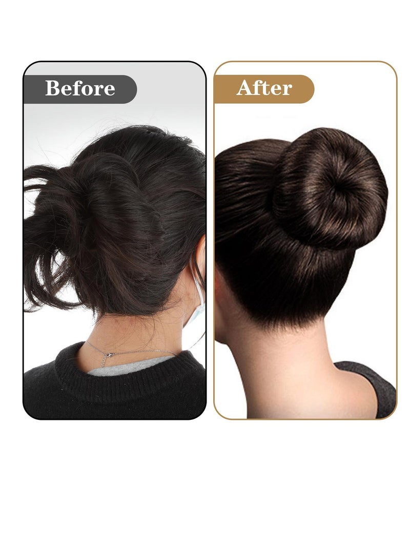 طقم صانعة كعكة الشعر، 6 قطع، لف الشعر على شكل كعكة دونات فرنسية مطوية الشعر للنساء والأطفال - Image 4