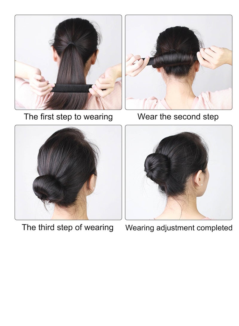 طقم صانعة كعكة الشعر، 6 قطع، لف الشعر على شكل كعكة دونات فرنسية مطوية الشعر للنساء والأطفال - Image 5