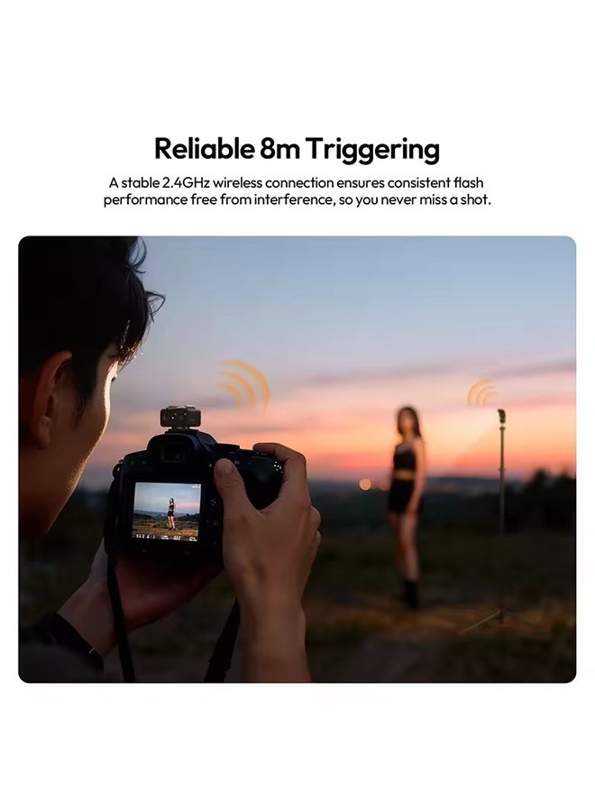 يولانزي مشغل فلاش Ulanzi LA10 Mini TX/RX 2.4GHz 8M Triggering Flash Trigger لكاميرات Sony Canon Nikon Fujifilm Pentax Olympus - Image 4