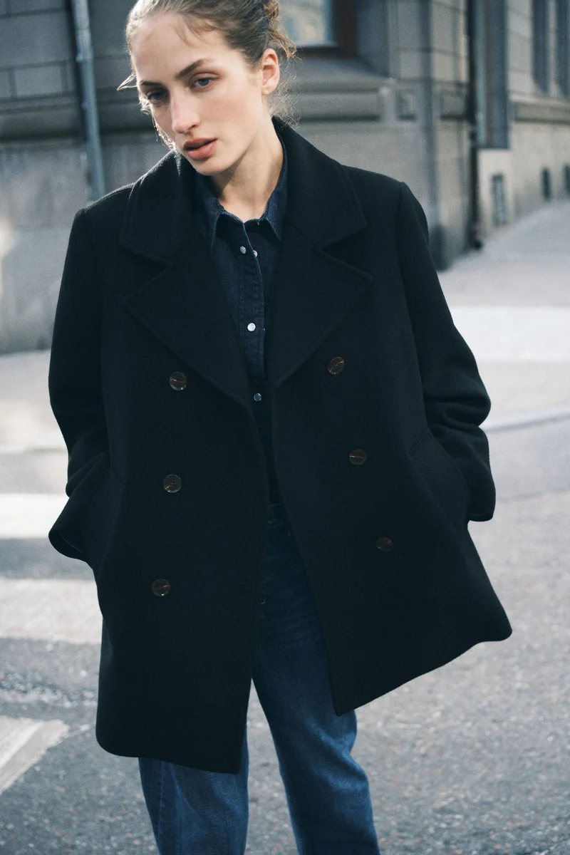 H&M Double-breasted twill coat