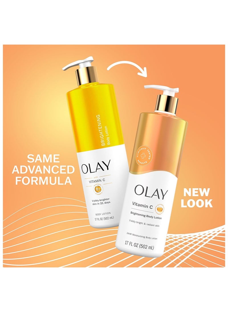 لوشن بدن أولاي للنساء، لتفتيح البشرة مع سيروم فيتامين سي، لبشرة مشرقة وواضحة، ترطيب وترطيب يدوم 24 ساعة، تركيبة سريعة الامتصاص، معقد فيتامين B3، لجميع أنواع البشرة، 17 أونصة سائلة، 502 مل - Image 4