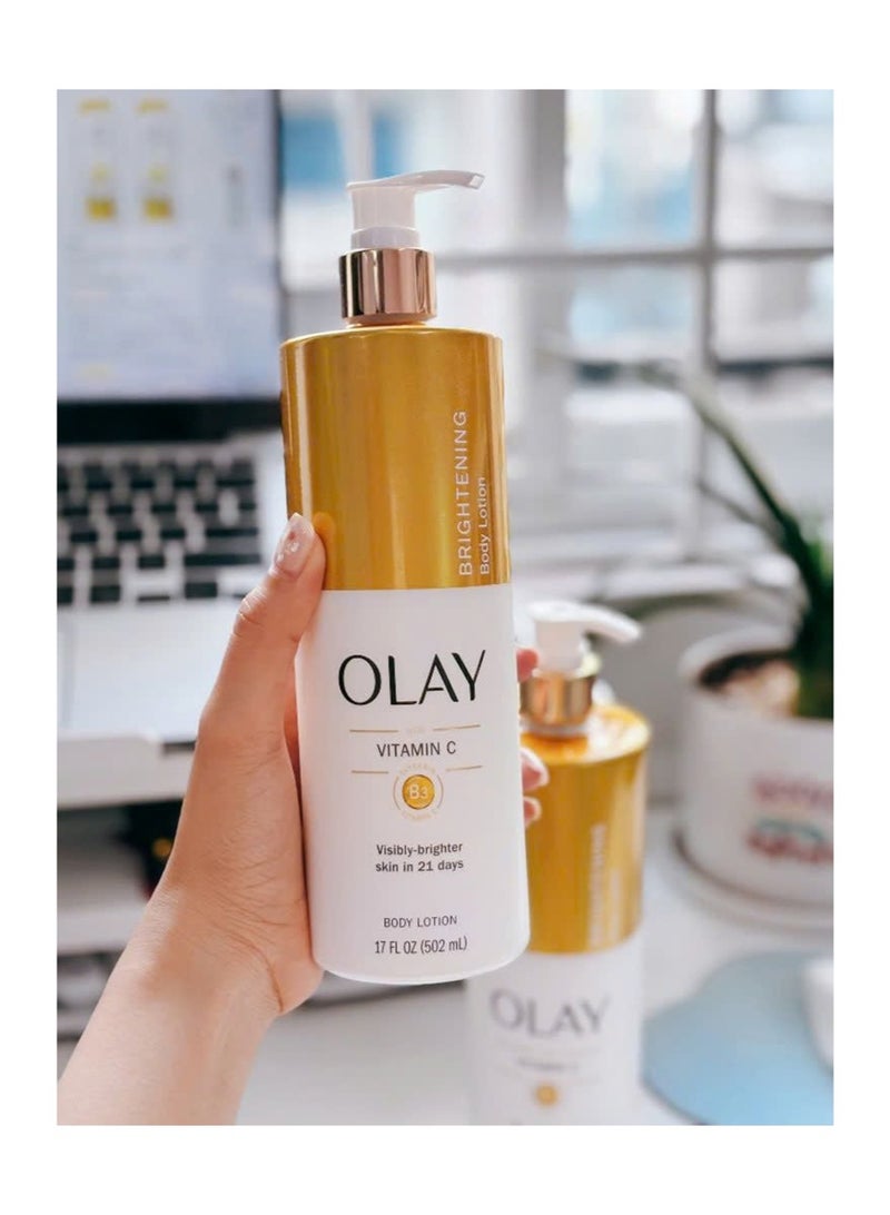 لوشن بدن أولاي للنساء، لتفتيح البشرة مع سيروم فيتامين سي، لبشرة مشرقة وواضحة، ترطيب وترطيب يدوم 24 ساعة، تركيبة سريعة الامتصاص، معقد فيتامين B3، لجميع أنواع البشرة، 17 أونصة سائلة، 502 مل - Image 5
