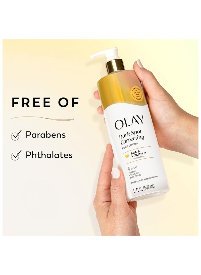 Olay Body Lotion for Women, Brightening with Vitamin C Serum, Visibly Bright & Radiant Skin, 24hr Moisture & Hydration, Fast Absorbing Formula, Vitamin B3 Complex, For All Skin Types, 17 fl oz, 502ml - Image 2