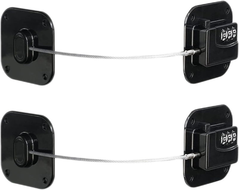 FKTUV Child Safety Cabinet Locks, Fridge Lock with Combination, Closet Locks,Cabinet Lock(Black 2Pcs) - Image 1
