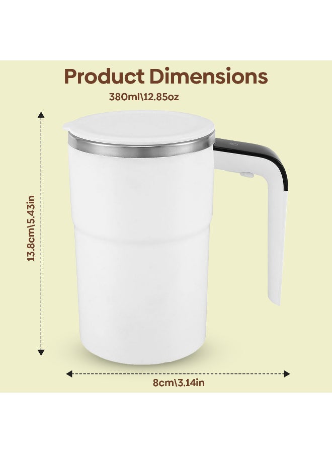 أرابيكو كوب قهوة ذاتي التحريك، كوب مغناطيسي قابل لإعادة الشحن مع شاشة عرض درجة الحرارة LED وغطاء، 380 مل (12.85 أونصة) كوب حراري محمول للقهوة والحليب والشاي - كوب سفر أساسي للخريف والشتاء - Image 2