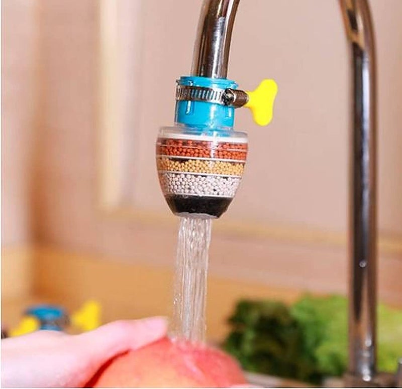 IONIX Activated Carbon Faucet Water Filters Universal Interface Home Kitchen Faucet Tap Water | Tap filter Multilayer | Clean Purifier Filter Cartridge Five Layer Water Filter-Pack of 1 - Image 1