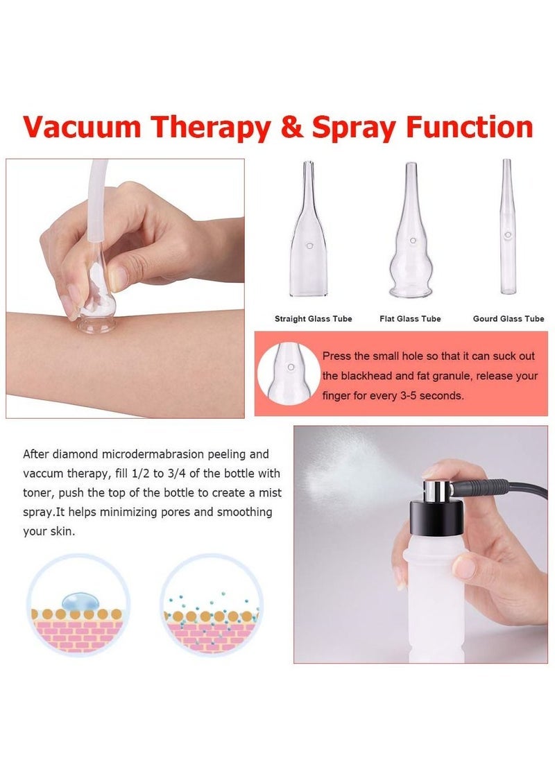 Captaintech 3 in 1 Diamond Microdermabrasion Machine with Replaceable 9 Diamond Head and Spray Bottles, Home Use Facial Skin Care Salon Equipment - Image 4