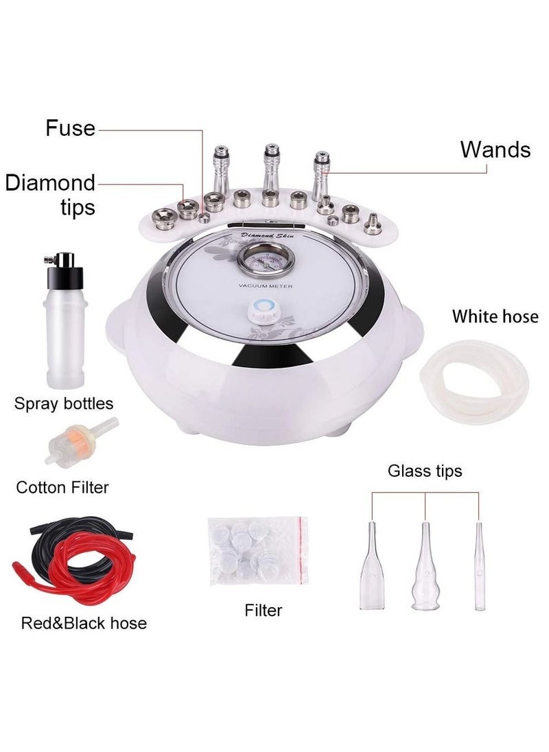 Captaintech 3 in 1 Diamond Microdermabrasion Machine with Replaceable 9 Diamond Head and Spray Bottles, Home Use Facial Skin Care Salon Equipment - Image 5