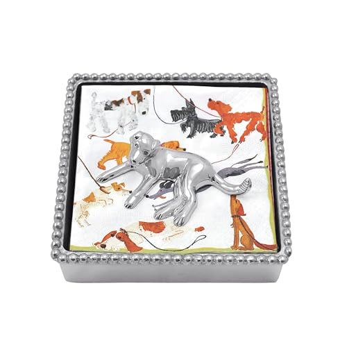 Mariposa Labrador Beaded Napkin Box - Image 1