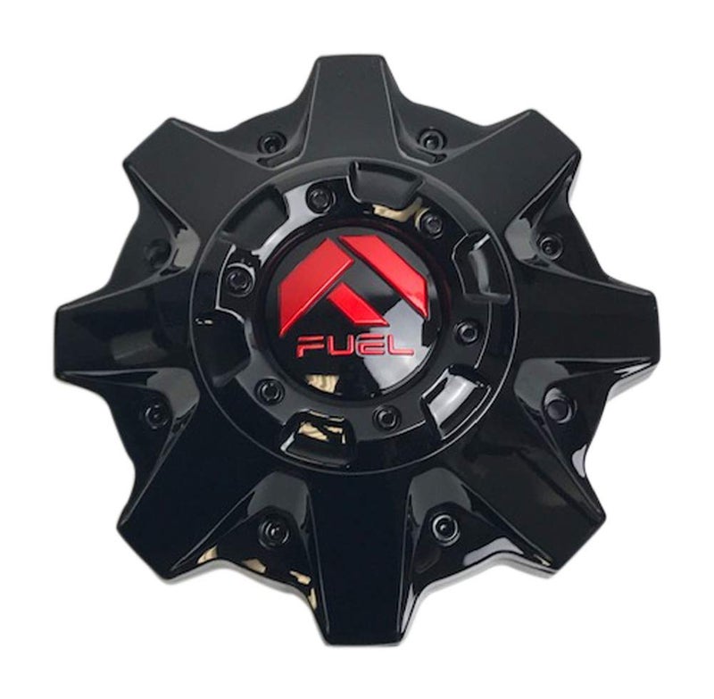Fuel Offroad Wheels 1002-53GBQ Gloss Black with Red Logo and Black Rivets Center Cap - Image 1