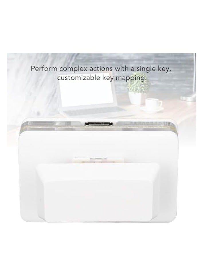 1 Key Programmable Macro PC Keyboard, User Defined USB Button Single Keyboard, RGB Mechanical OSU Keypad, USB C Wired Customized Shortcut Key for Gaming (White)
