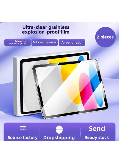 Tempered Film For Apple IPad Mini7 Tablet Protection Ipadpro Full Screen HD Air6 Anti-Fingerprint Drop-Color:Ultra-clear 2 Pieces [tempered Film]_with Wooden Box Packaging-Size:For Ipadpro( 9.7inch )