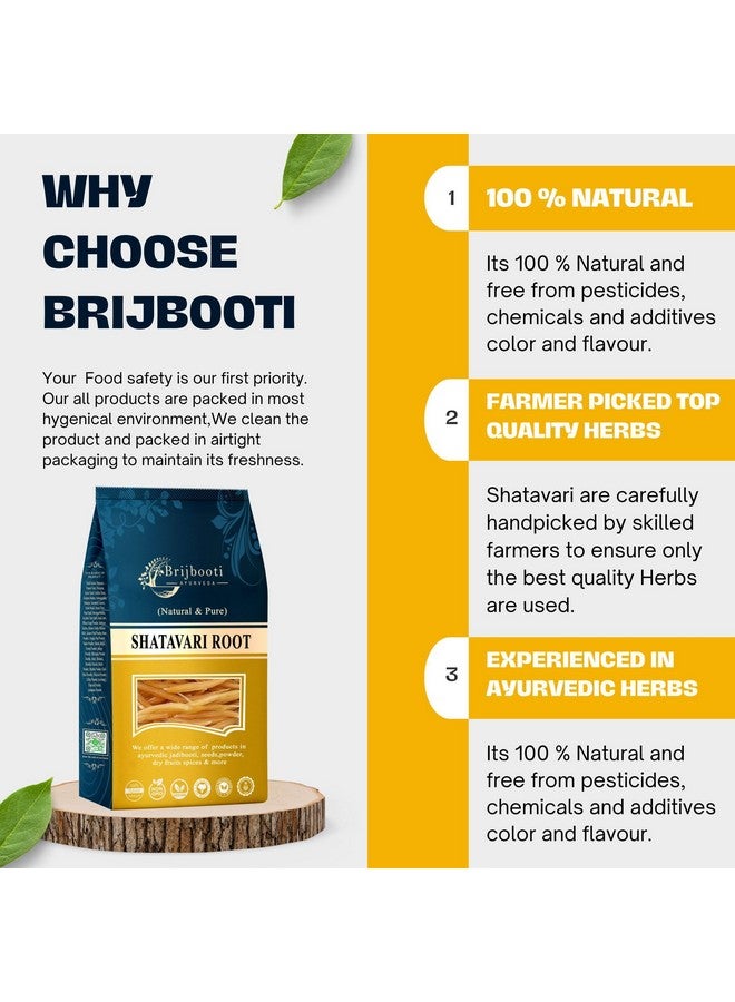 Brijbooti Shatavari Roots 400 Gr - Raw Indian Asparagus Racemosus Yellow Shatawar Organic satawari Pure Yellow Root - Natural Satavar Root | FSSAI, GMP, ISO Certified - Image 5