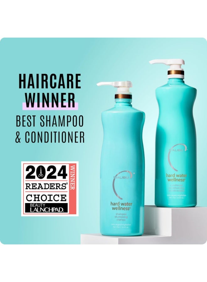 Malibu C Hard Water Wellness Shampoo and Conditioner Duo - Hydrating Hair Care for Shine & Manageability - Protects from Waterborne Elements That Cause Dry, Damaged Hair (33.8oz) - Image 2