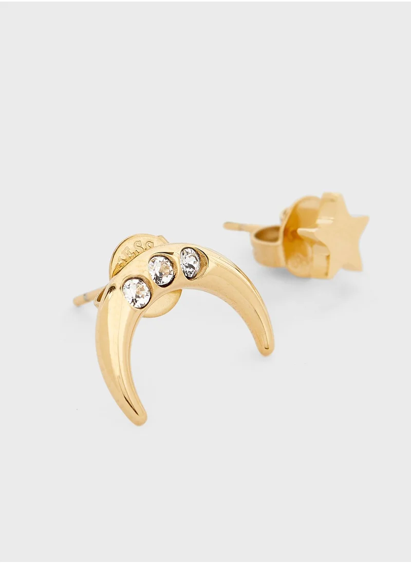 GUESS Moon Stud Earrings