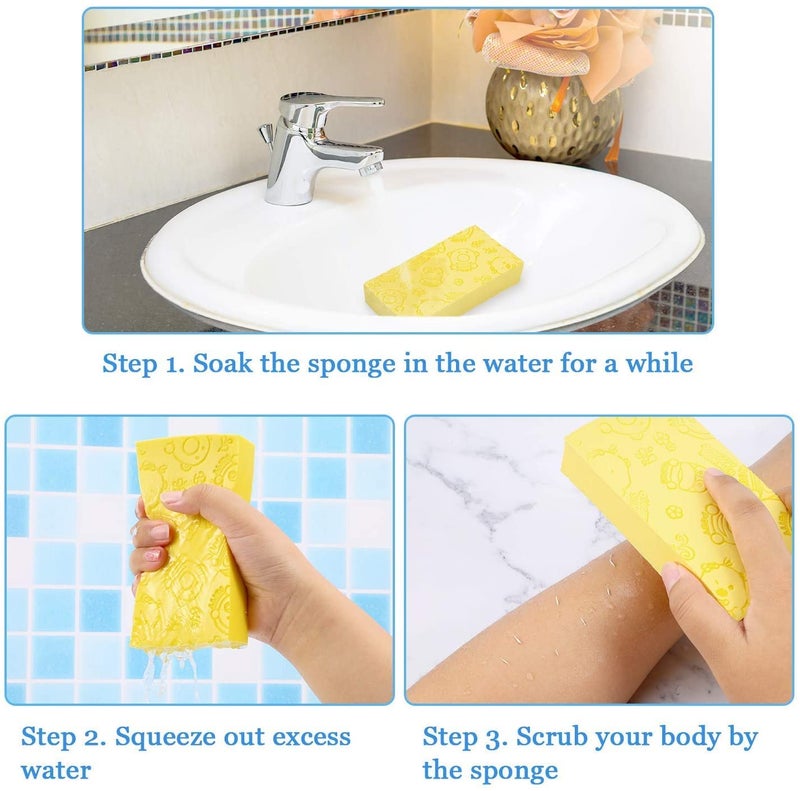 FELOFIX 2 pcs Random Color Ultra Soft Exfoliating Sponges, Bath Sponge for Kids and Adult Shower, Dead PVA Skin Sponge Remover for Bathroom Body Cleansing Supplies (Multicolor) - Image 2