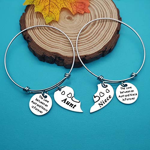 Xiahuyu Aunt and Niece Gifts Bracelets The Love between a Aunt and Niece is Forever Bangle Bracelet Gifts Mothers Day Birthday Christmas Gift Auntie Gift fromNiece - Image 3