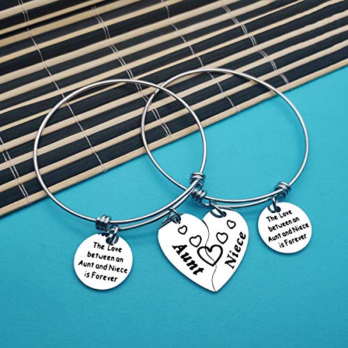 Xiahuyu Aunt and Niece Gifts Bracelets The Love between a Aunt and Niece is Forever Bangle Bracelet Gifts Mothers Day Birthday Christmas Gift Auntie Gift fromNiece - Image 5