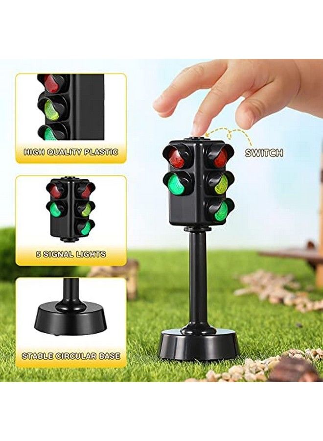 NUOBESTY نماذج ألعاب المرور نموذج إشارة المرور نموذج ألعاب مصباح إشارة المرور LED صغير للأطفال تعليمي 2 قطع - Image 5