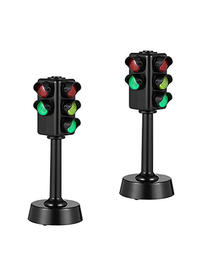 NUOBESTY نماذج ألعاب المرور نموذج إشارة المرور نموذج ألعاب مصباح إشارة المرور LED صغير للأطفال تعليمي 2 قطع - Image 1