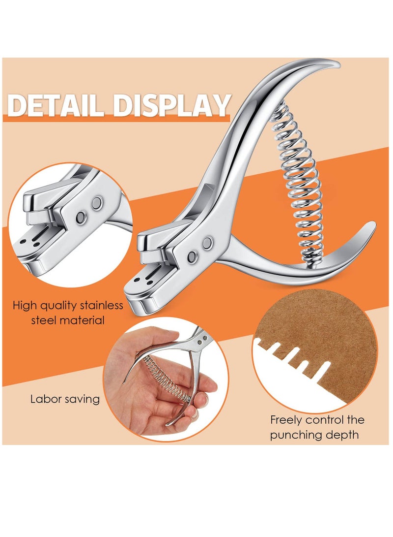 SYOSI 2 Pieces Pattern Notcher Stainless Steel Pattern Notcher Paper Notcher Pattern Punch Tool Designer Tailor Sewing Pliers Tailors Proofing Pliers Pattern Making Tool for Cloth Fabric DIY Crafts - Image 3