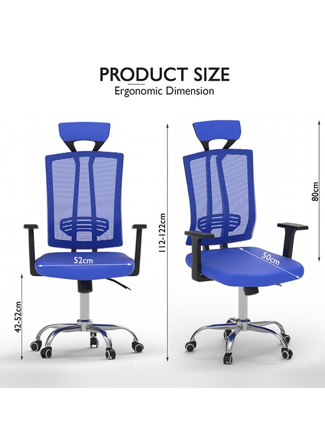 Mahmayi Mahmayi TJ HY-901 High Back Mesh Executive swivel Office chair Blue  - Image 4