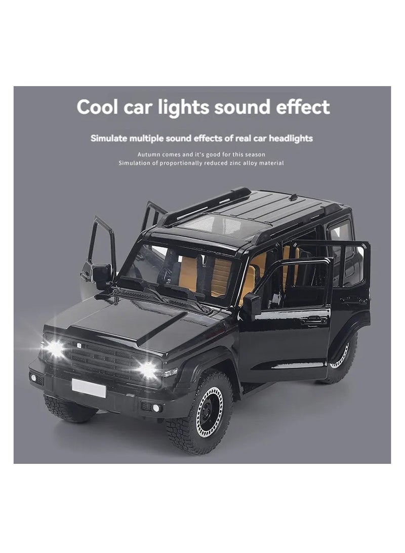 توي لاند نموذج سيارة رياضية متعددة الاستخدامات مصبوب بمقياس 1:24 مع أضواء وأصوات وخاصية السحب للخلف - فتح الأبواب وغطاء المحرك - Image 2