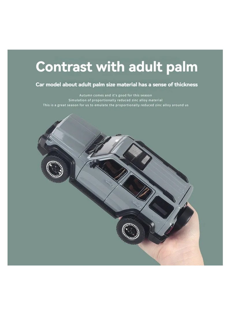 توي لاند نموذج سيارة رياضية متعددة الاستخدامات مصبوب بمقياس 1:24 مع أضواء وأصوات وخاصية السحب للخلف - فتح الأبواب وغطاء المحرك - Image 4