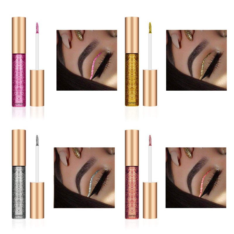 Ownest 10 Colors Liquid Glitter Eyeliner, Metallic Shimmer Glitter Eyeshadow, Long Lasting Waterproof Shimmer Sparkling Eyeliner Eye Shadow-10pcs - Image 4