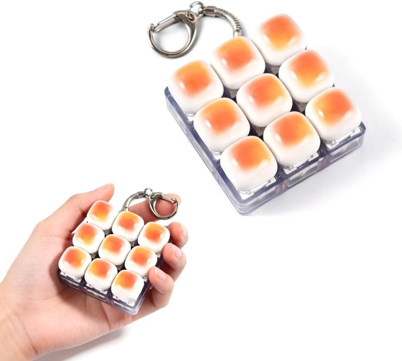 Caramel Bread Keyboard Fidget,Anxiety Relief Keyboard, Keyboard Clicker, Mechanical Switch Clicker with Crisp Sound,Stress Reduction, and Leisure Time (9-key  square) - Image 1