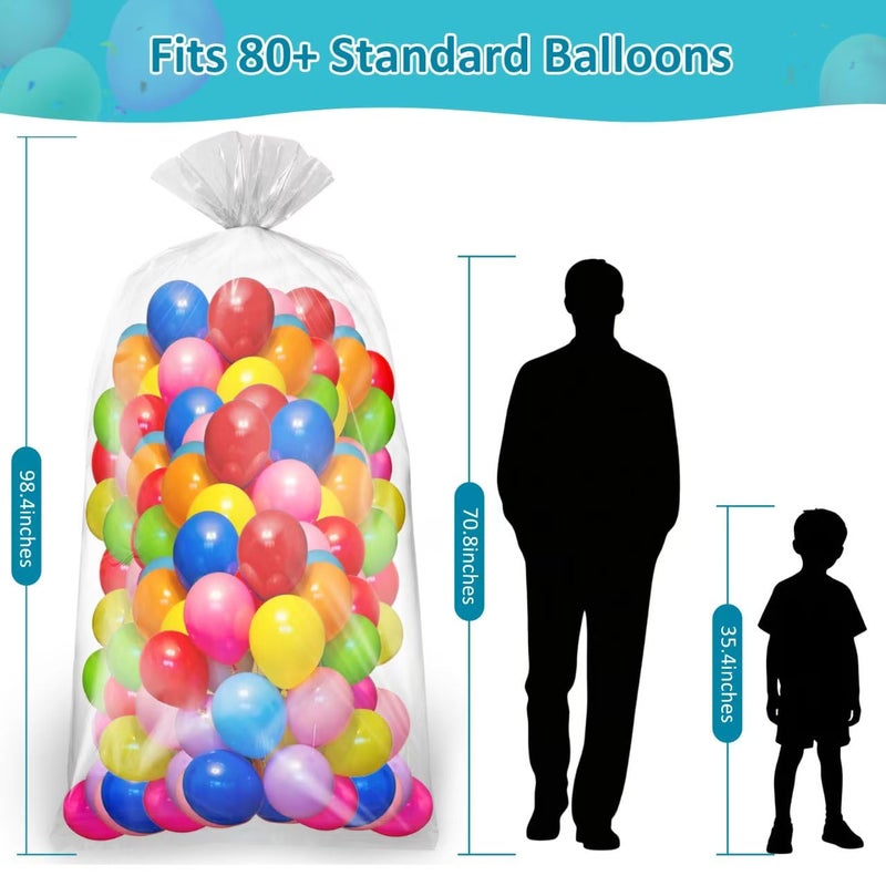 Tamodan 2 Pack Extra Large Balloon Bags for Transport â€“ 98.4 x 59 Inches Durable Balloon Bag, Waterproof & Tear-Resistant, Giant Clear Plastic Bag for Party, Birthday,Wedding, Event Supplies - Image 3