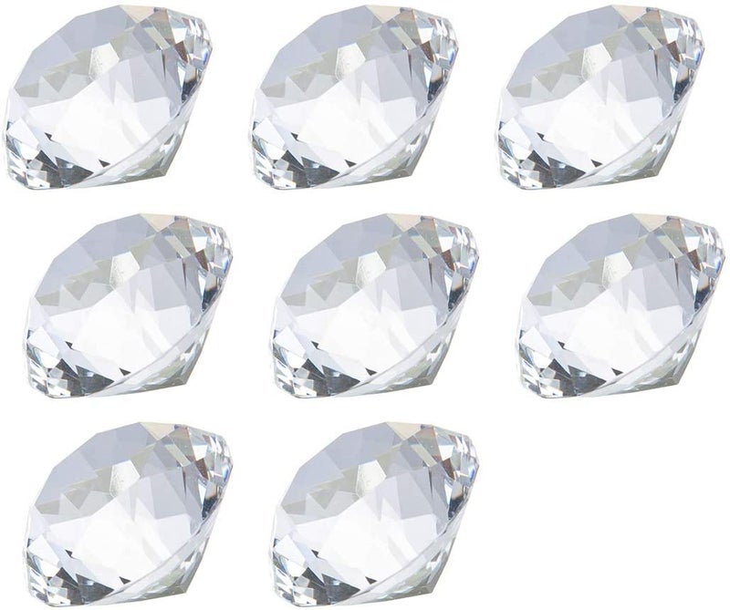 LONGWIN 30mm(1.2 inch) Crystal Diamond Themed Dinner Party Table Decoration Party Favors Gift Idea Pack of 8 (Clear) - Image 1