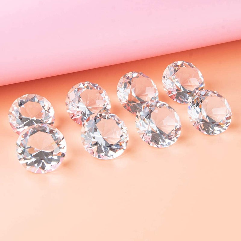 LONGWIN 30mm(1.2 inch) Crystal Diamond Themed Dinner Party Table Decoration Party Favors Gift Idea Pack of 8 (Clear) - Image 5