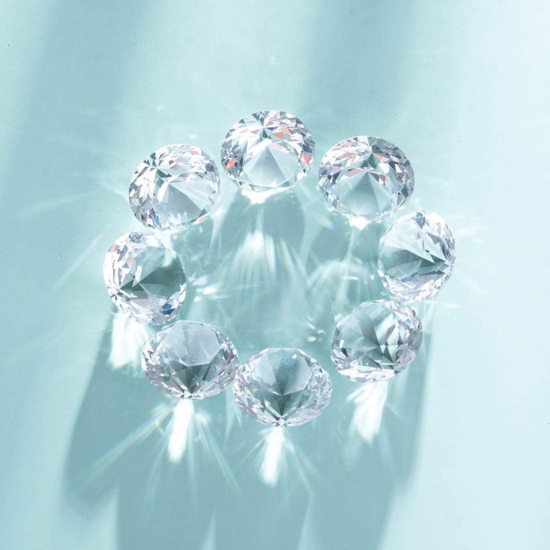 LONGWIN 30mm(1.2 inch) Crystal Diamond Themed Dinner Party Table Decoration Party Favors Gift Idea Pack of 8 (Clear) - Image 3