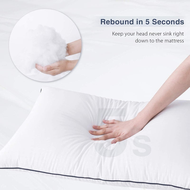 habitat Habitat Rectangular 20x36 Inches Pillow, Set of 2, Bed Justus Pillows for Sleeping - Pillows King Size, Premium Hotel Quality 2 Pack (Pillow Insert) White  - Image 3