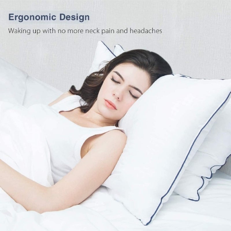 habitat Habitat Rectangular 20x36 Inches Pillow, Set of 2, Bed Justus Pillows for Sleeping - Pillows King Size, Premium Hotel Quality 2 Pack (Pillow Insert) White  - Image 4
