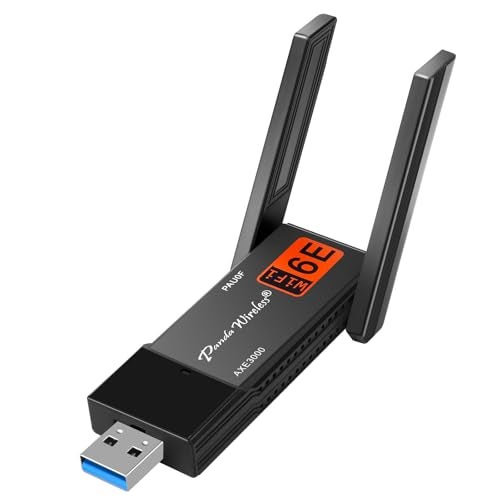 Panda Wireless® PAU0F AXE3000 Tri Band (2.4/5 / 6 GHz) WiFi 6E USB 3.0 Adapter - Windows 10/11, Zorin, MX Linux, EndeavourOS, Mint, Ubuntu, Manjaro, openSUSE, Fedora, Kali and Raspbian - Image 1