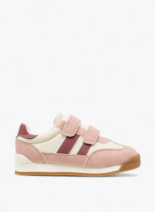 JUNIORS Girls Panelled Sneakers with Hook and Loop Closure