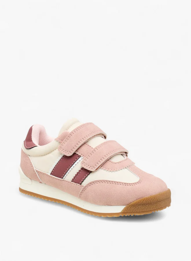 جونيورز Girls Panelled Sneakers with Hook and Loop Closure