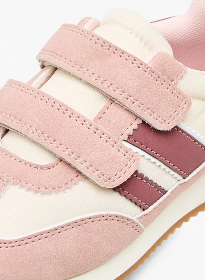 JUNIORS Girls Panelled Sneakers with Hook and Loop Closure