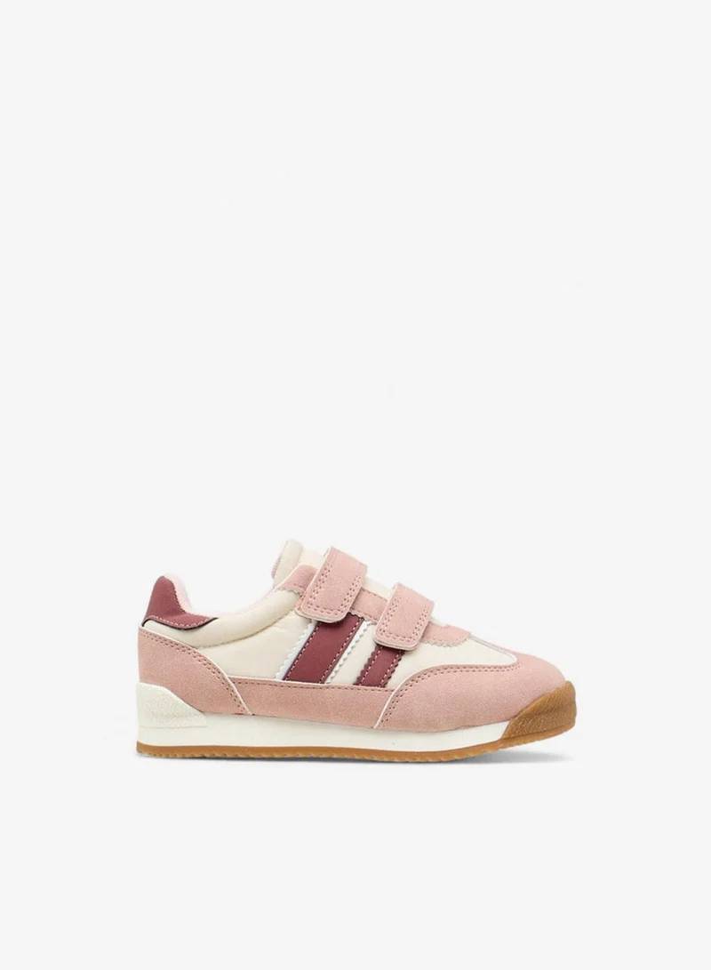 JUNIORS Girls Panelled Sneakers with Hook and Loop Closure