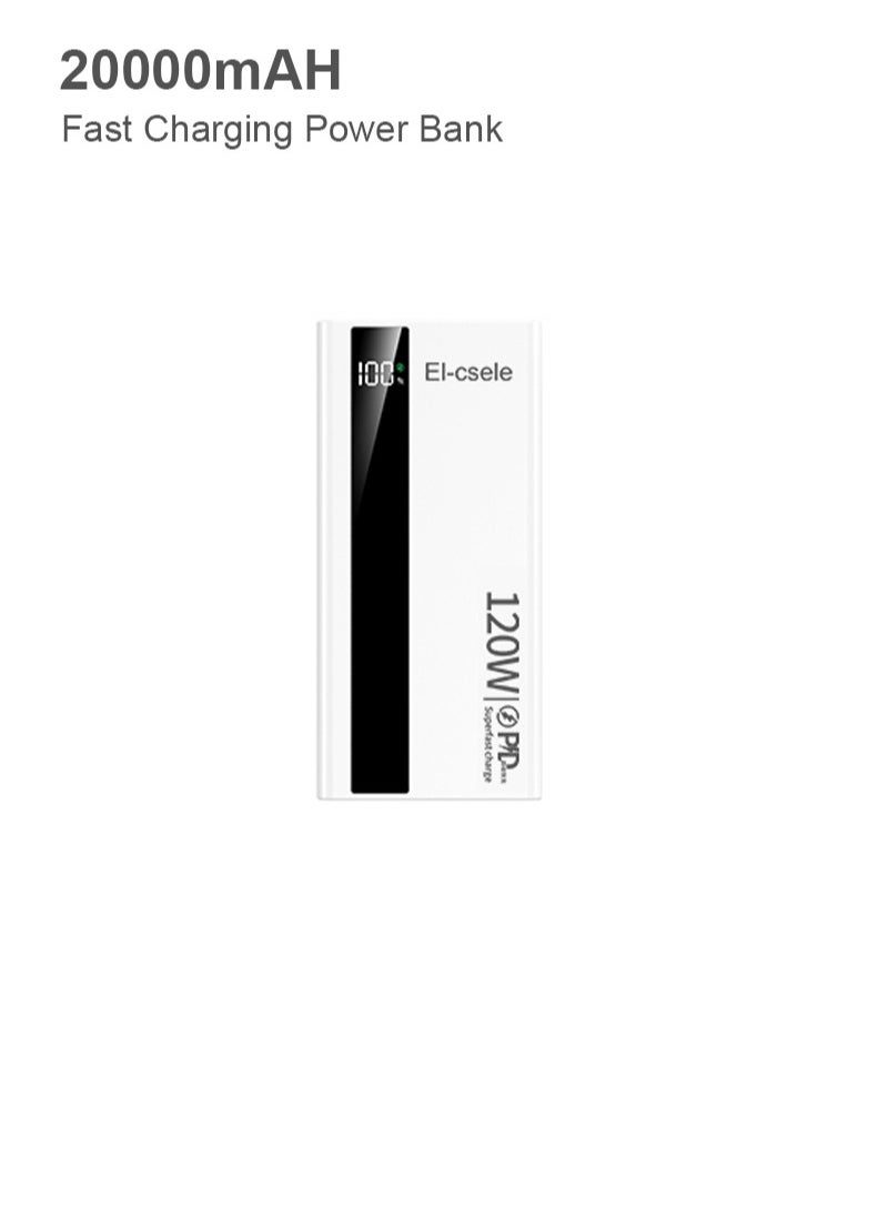 El-csele 20000mAh Power Bank Fast Charging for Samsung iPhone Huawei etc. Triple Ports for Phones iPad Earbuds Compact Travel Design Long-Lasting Battery with Type-C Fast Self-Charge  - Image 1