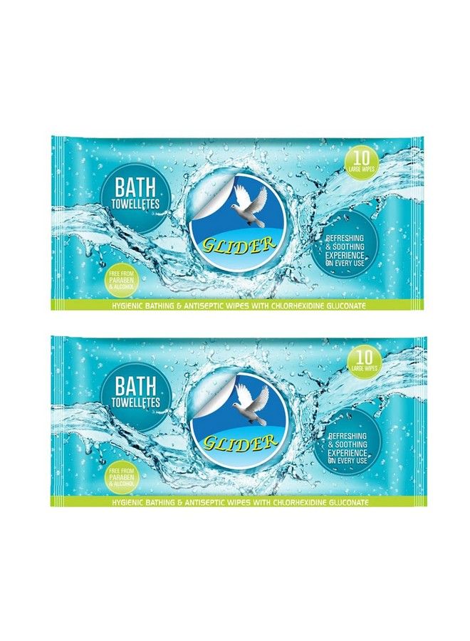 GLIDER Body Cleansing Wet Bed Bath Wipes For Adults ; Large Rinse Free Body Cleansing Wipes ; Aloe Vera & Vitamins ; Cleanse & Protect (Pack Of 2 (20 Count)) - Image 1