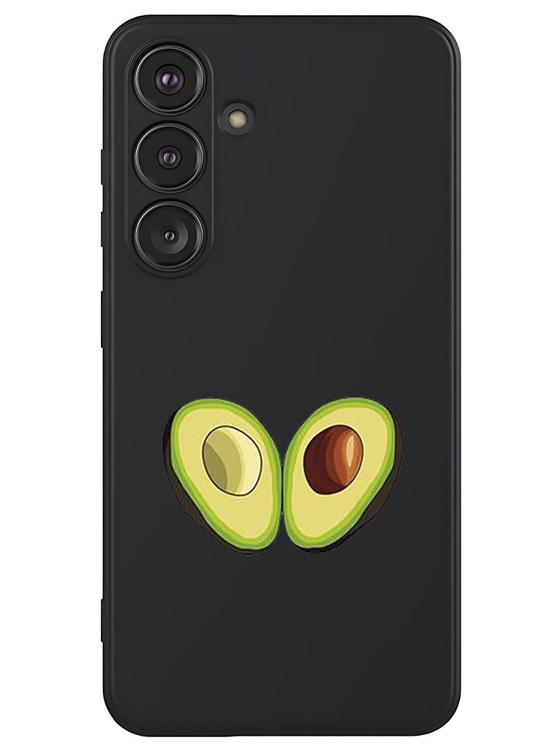 Theodor Protective Slim Fit Case Liquid Silicone Cover with Full Body Protection Anti-Scratch Shockproof Case For Samsung Galaxy S25 Plus (Black) - Avacado Open - Image 1