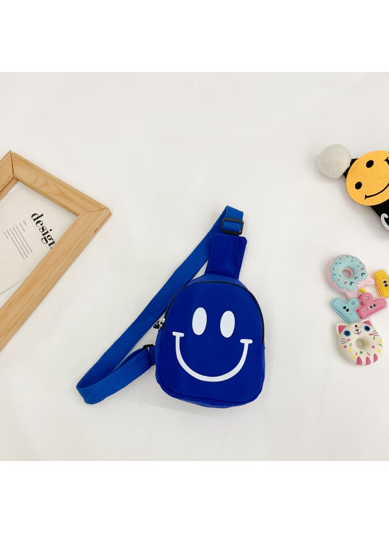 Generic Kids Smile Face Sling Bag 2024 Nylon Trendy Chest Pack Blue 