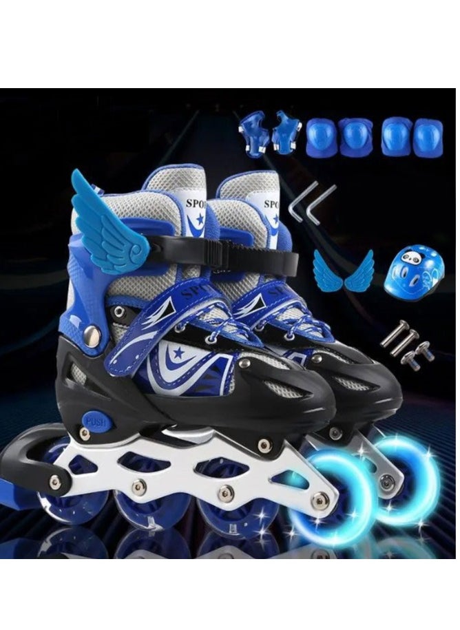 Full Set Single Flash Children′s Roller Skates Adult Roller Skates Adjustable Skates 