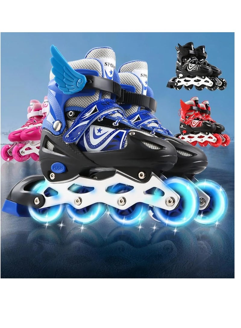 Full Set Single Flash Children′s Roller Skates Adult Roller Skates Adjustable Skates