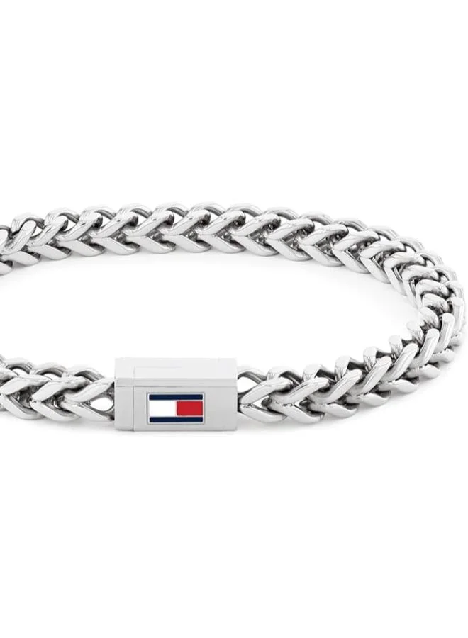 TOMMY HILFIGER Chain Bracelet in Steel with the Iconic Tommy Hilfiger Flag