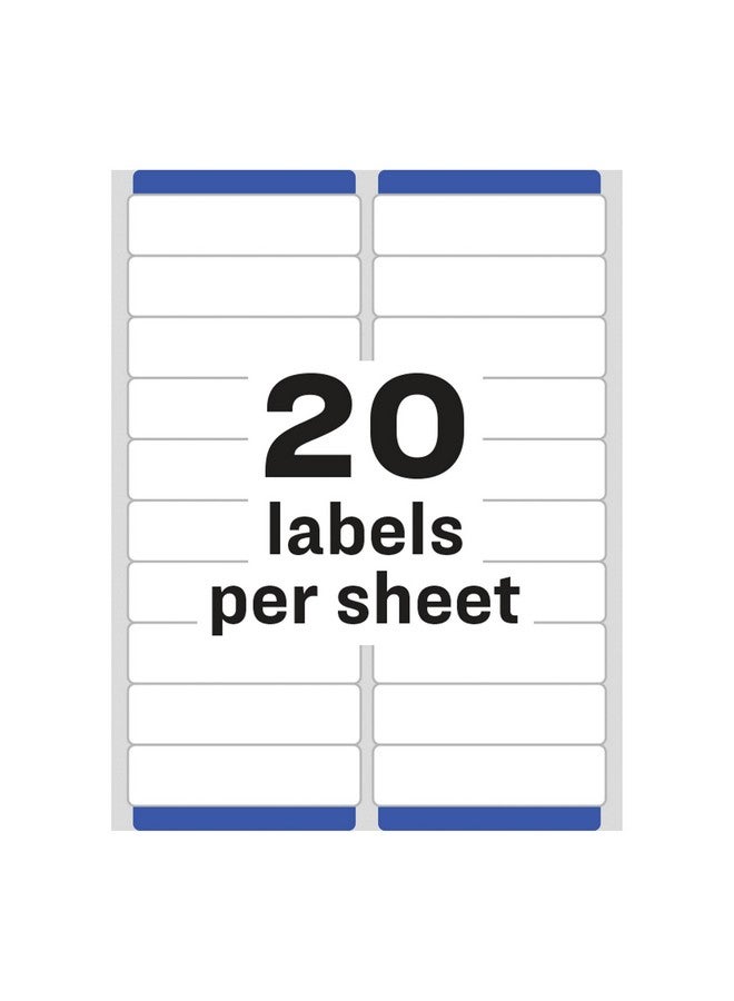 Avery Easy Peel Printable Address Labels with Sure Feed, 1" x 4", White, 500 Blank Mailing Labels (08161) - Image 5